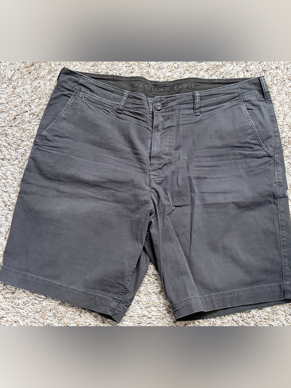American Eagle Outfitters Men's Black Flat Front Chino Shorts